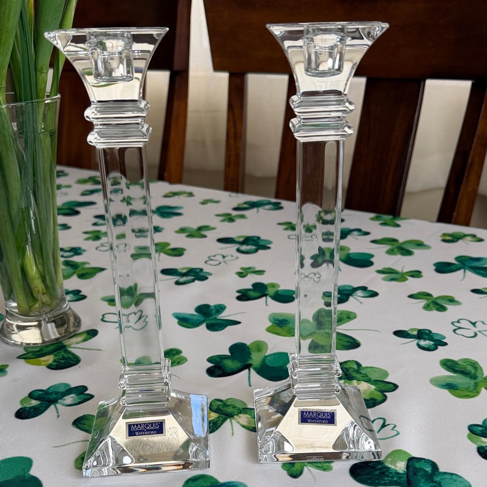 Marquis by Waterford Clear Crystal Candlestick Pair - Clear